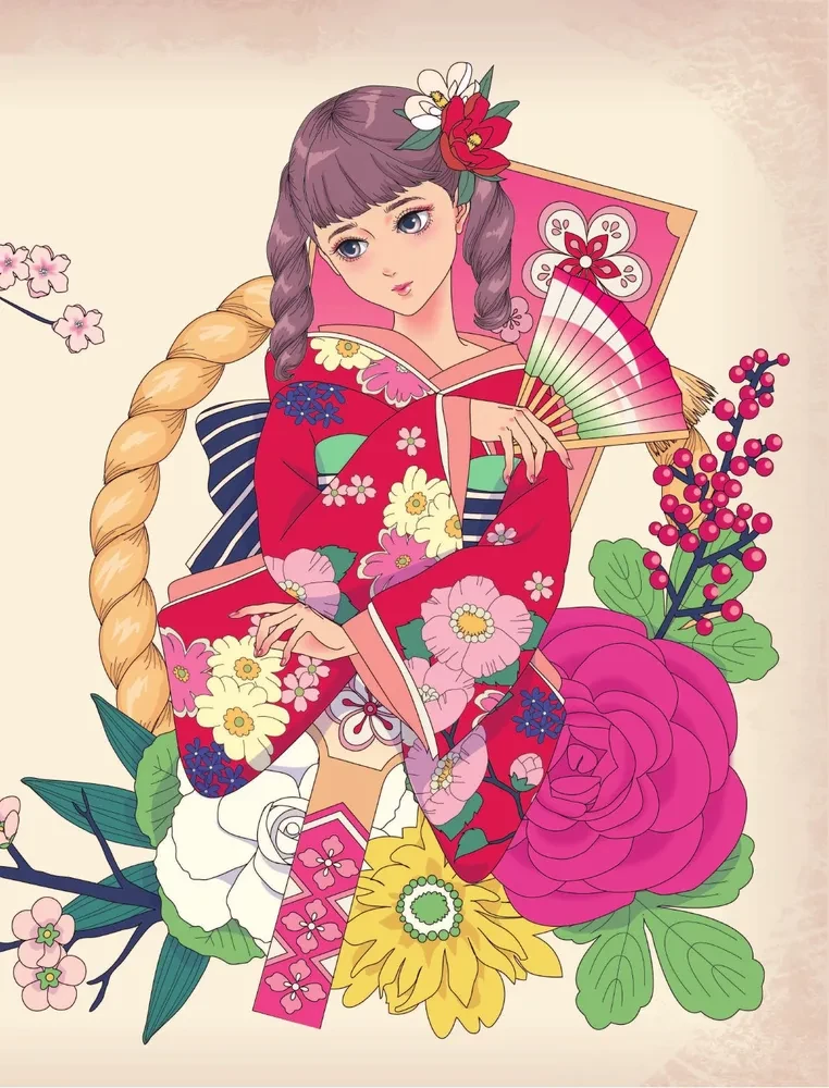 Vintage Japan. Fairy Tale Retro Illustrations by Mari Katogi