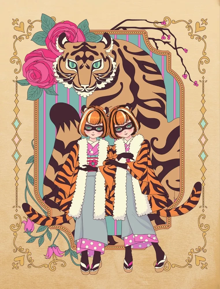 Vintage Japan. Fairy Tale Retro Illustrations by Mari Katogi