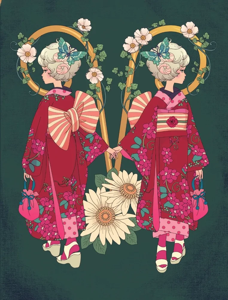 Vintage Japan. Fairy Tale Retro Illustrations by Mari Katogi