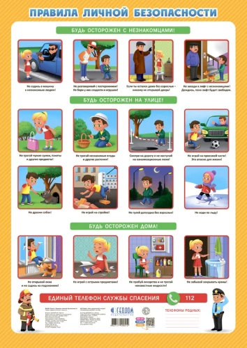 Didactic Poster. Personal Safety Rules