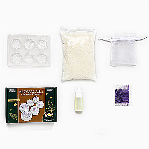 DIY Aromasache. Set for creating an aromatic figure from soy wax - Flowers with glitter