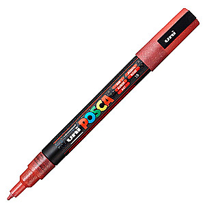 Posca pc-3ml Marker, red with glitter, 0.9 - 1.3 mm, bullet tip