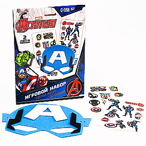 Set of Children's Tattoos + Superhero Mask - Avengers. Captain America, make a mask + MARVEL transfers