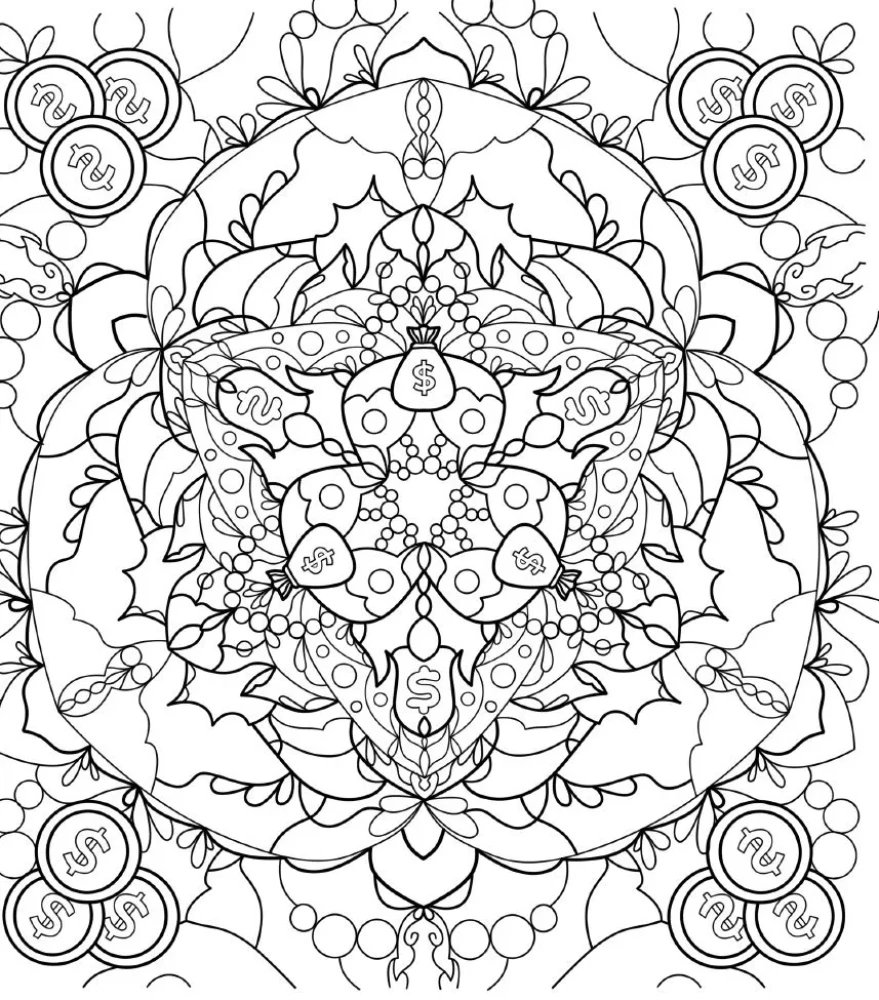 Money Mandalas. Anti-stress Coloring Book for Attracting Wealth