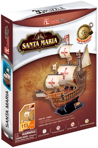 3D Puzzle - Ship. Santa Maria, 113 pieces