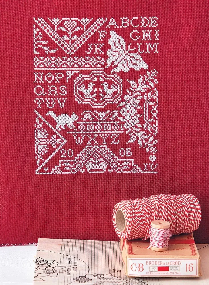 French Cross Stitch. Red Monochromes by Isabelle Vautier