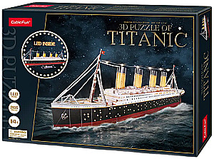 3D Puzzle - Titanic with LED Lighting, 266 Pieces