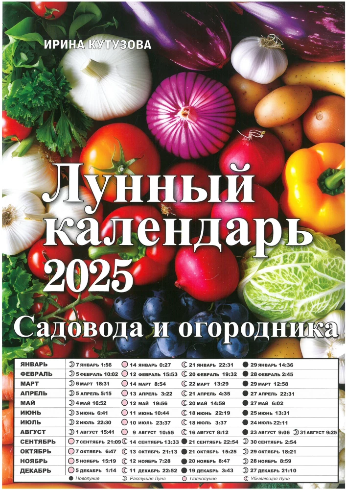 Lunar calendar for gardeners and vegetable growers 2025