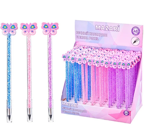 Eternal pencil - BUTTERFLIES with crystals inside the case (assorted)