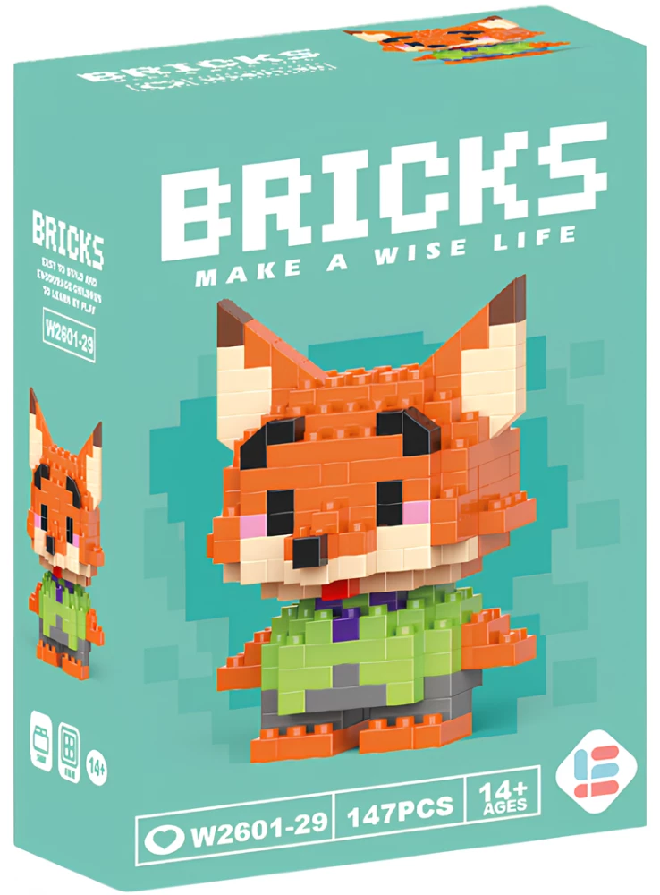 3D Constructor - BRICKS. Fox, 147 Pieces