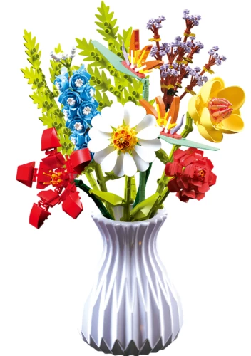 3D Constructor - Flowers in a Vase, 742 pieces