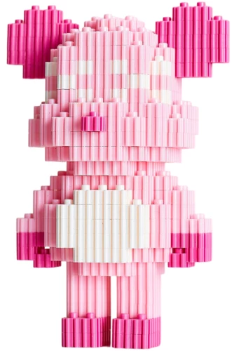 3D Constructor - Pink Bear, 260 Pieces