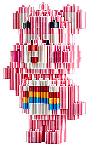 3D Constructor - Pink Bear, 266 pieces