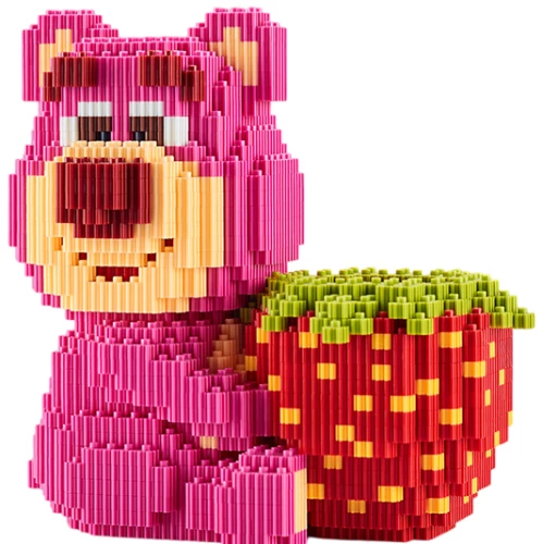 3D constructor - LECHUAN. Bear with strawberry, 1128 pieces