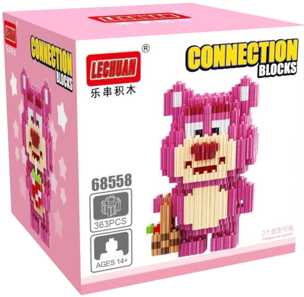 3D Constructor - LECHUAN. Pink Bear, 363 pieces