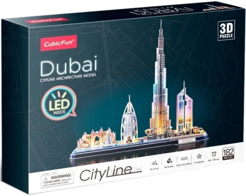 3D puzzle Dubai with LED backlight, 182 pieces