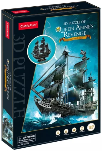 3D Puzzle - Ship Queen Anne's Revenge, 180 Pieces