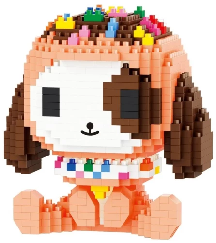 3D Constructor - Balody. Puppy with a donut, 699 pieces