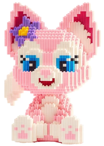 3D constructor - LINKGO. Pink kitten, 1678 pieces