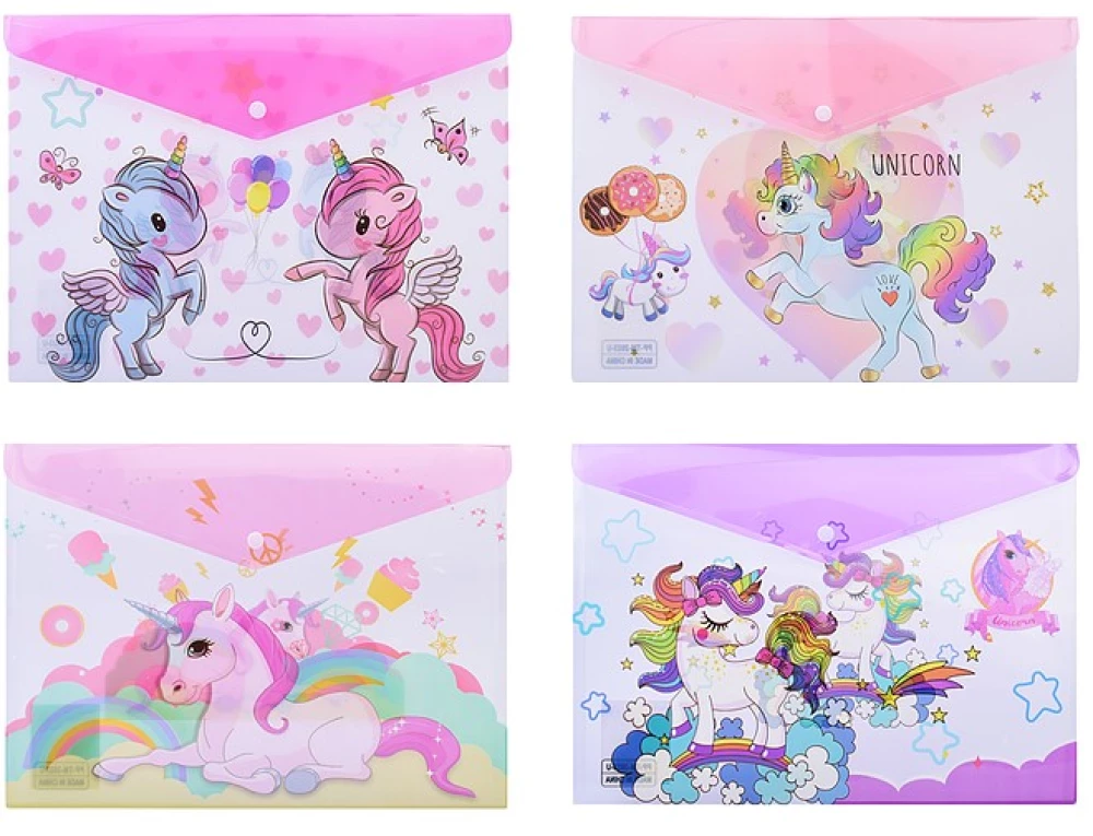 UNICORN Office Folder (4 Designs Assorted)