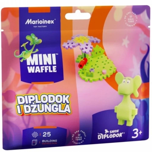 Marioinex Mini Waffle Constructor: Diplodocus And Jungle (25 elements)