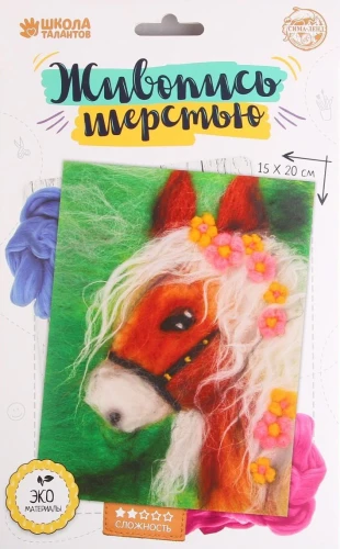 Creativity Set - Needle Felting. Painting - Horse