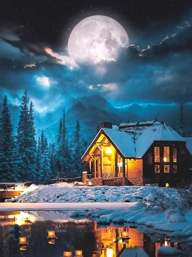 Picture by Numbers - Cozy Winter Cottage