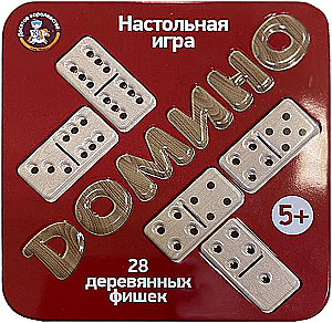 Wooden Game "Domino" (Tin Box)