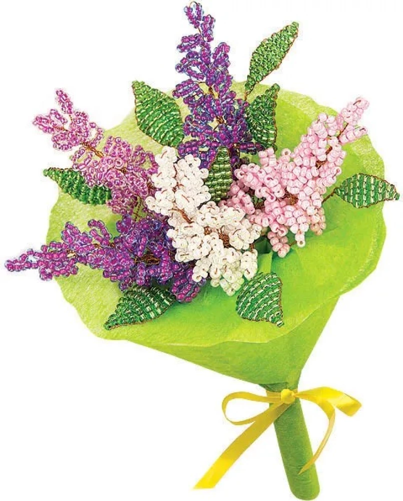 Set - Colored Lilac (beaded bouquet)