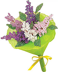 Set - Colored Lilac (beaded bouquet)