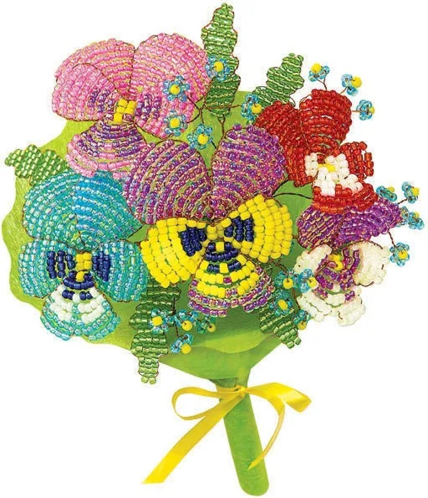 Craft Kit - Pansies (Beaded Bouquet)