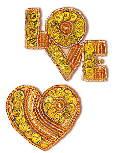 Set for 2 brooches - Love and Heart