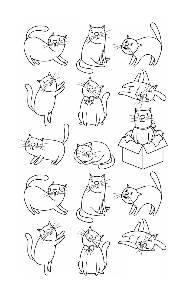 Purring Therapy. Stress Relief Coloring Books