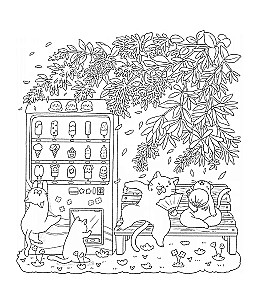 Summer Day in Korea. Stress-Relief Coloring Pages That Will Gift You Warm Feelings