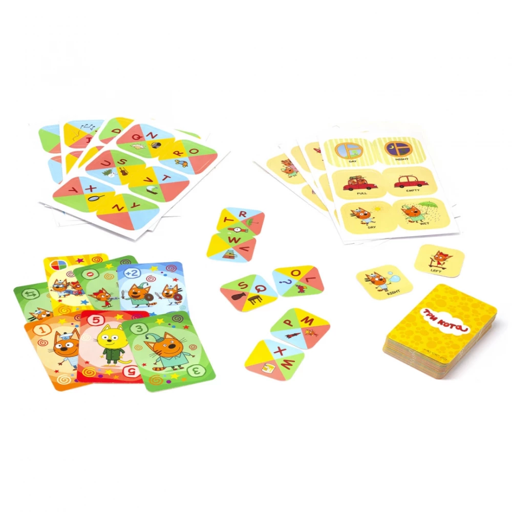 Game Set - Three Cats. Learning English