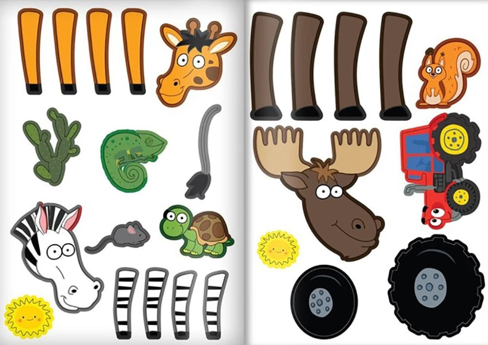 Sticker Applications. Cheerful Animals